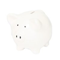 White Ceramic Piggy Bank