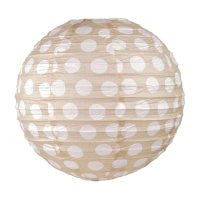 Polka Dot Lantern - Taupe